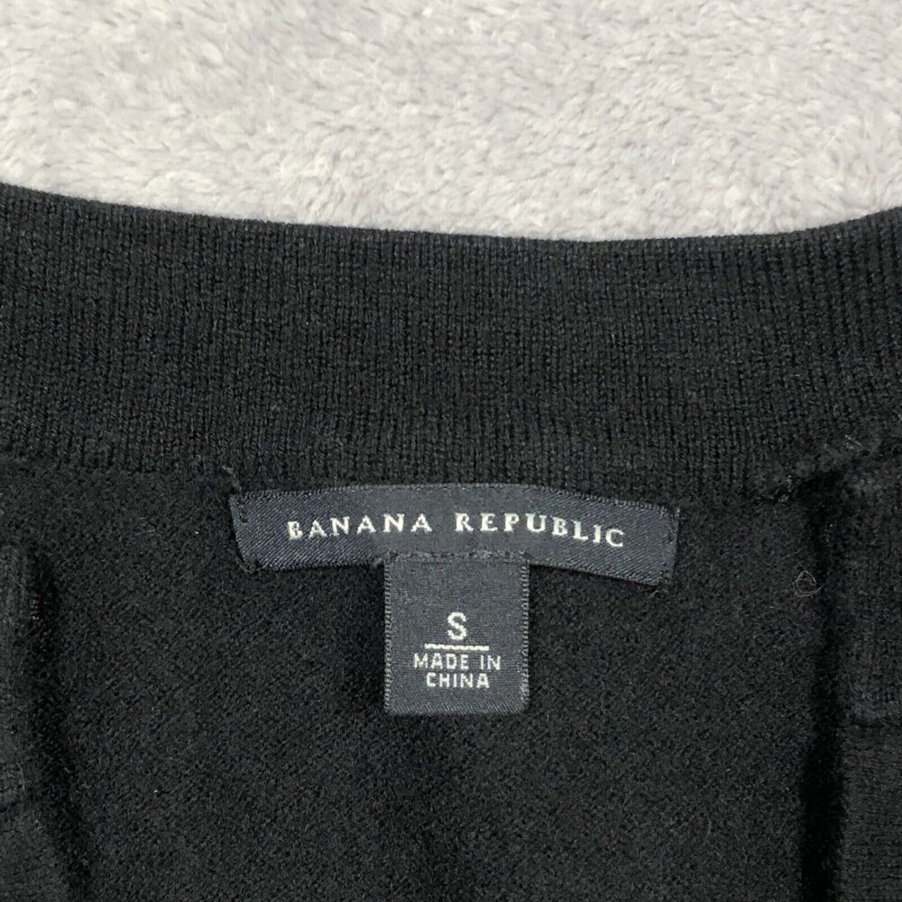 Banana Republic Cardigan Sweater Women Size Small Black Wool Business Casual - Picture 3 of 11